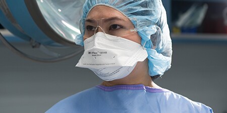 clinician with N95 mask
